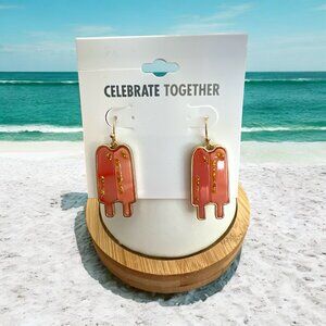 Celebrate Together 1 3/4" Pink Popsicle Hook Earrings-NWT